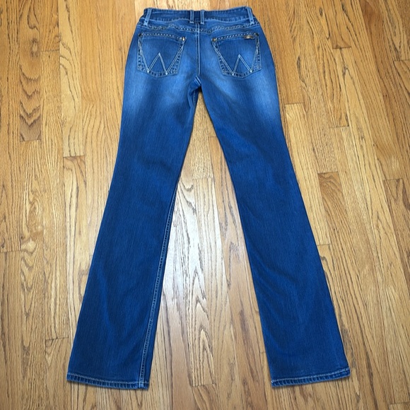 Wrangler Cowgirl Boot Cut Whiskered Stretch Blue Jeans Women’s 1/34 (W/26 L/34) - Picture 4 of 15